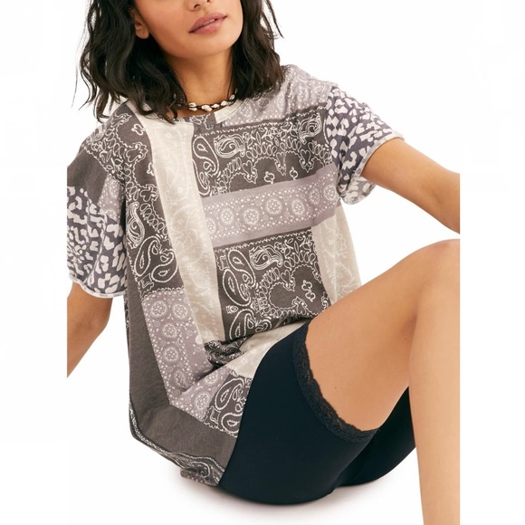 NWT Free People Clarity Bandanna Graphic Tee - Picture 2 of 5